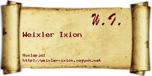 Weixler Ixion névjegykártya